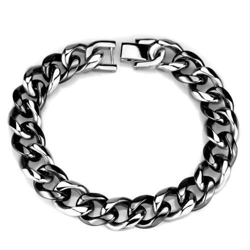 JCE1000 High polished (no plating) Stainless Steel Bracelet with Ceramic  in Jet