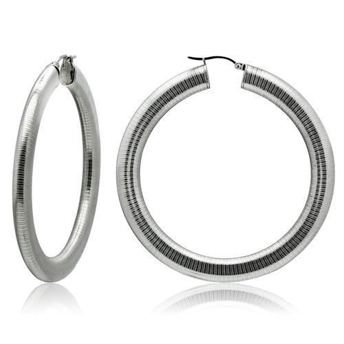 JCE417 High polished (no plating) Stainless Steel Earrings with No Stone