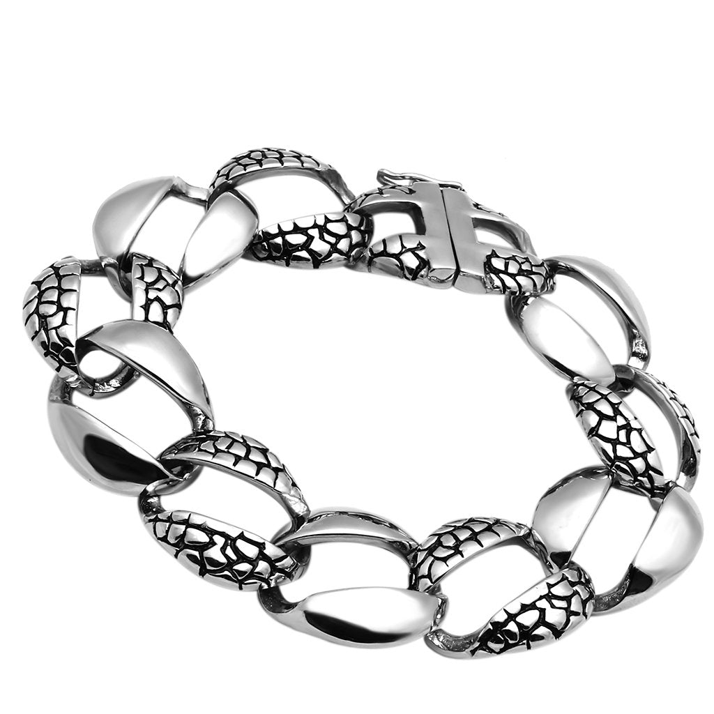 JCE565 High polished (no plating) Stainless Steel Bracelet with No Stone